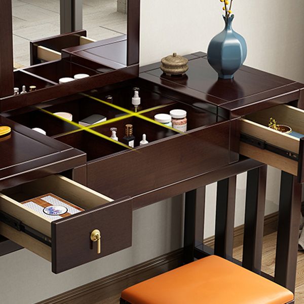 Traditions Rubberwood Vanity Set with Mirror 15.75"" Wide Brown Vanity