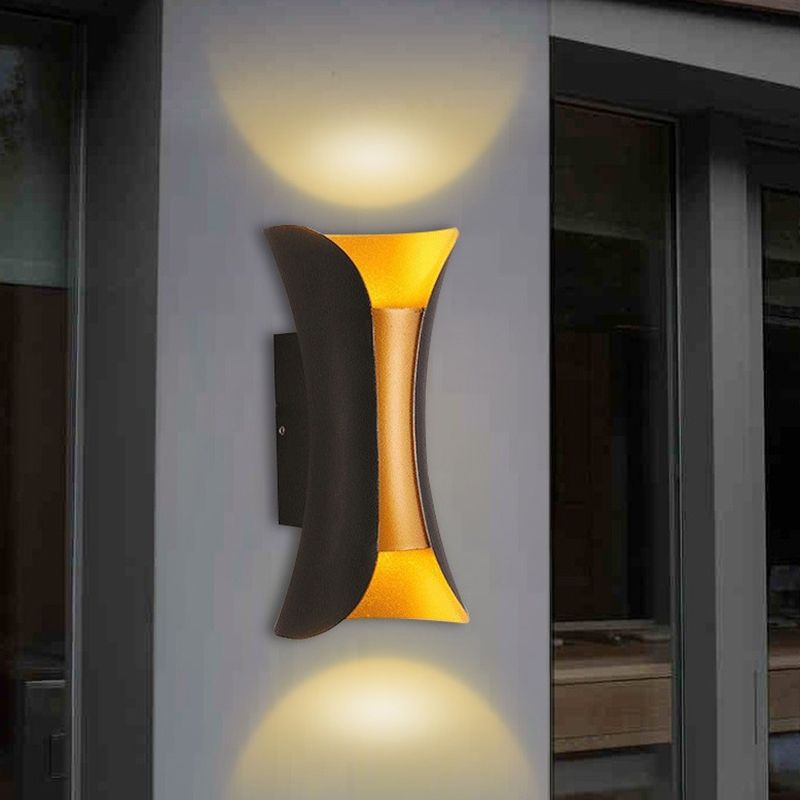 2 Lichter Geometrische Schattenwandbeleuchtung moderne Metallwandlampe Metall Wandlampe