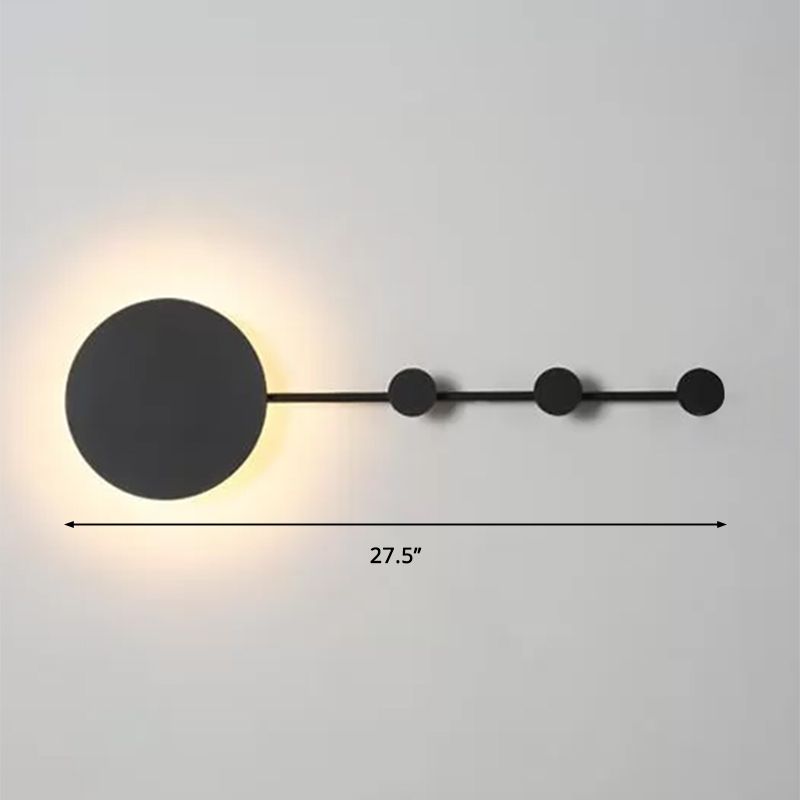 27.5"/39" Wide Black/White Round LED Wall Lamp Simplicity LED Acrylic Sconce Light Fixture in Warm/White Light with Hangers