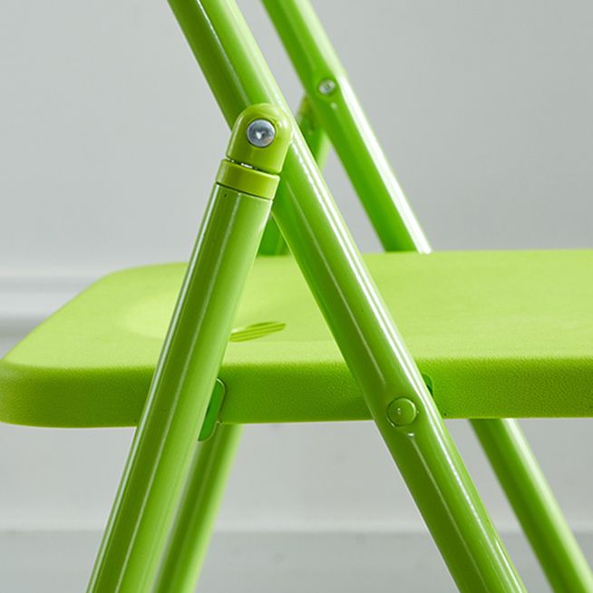 Chaise d'intérieur et d'extérieur moderne en métal, chaise d'appoint pliante à dossier ouvert et sans accoudoirs