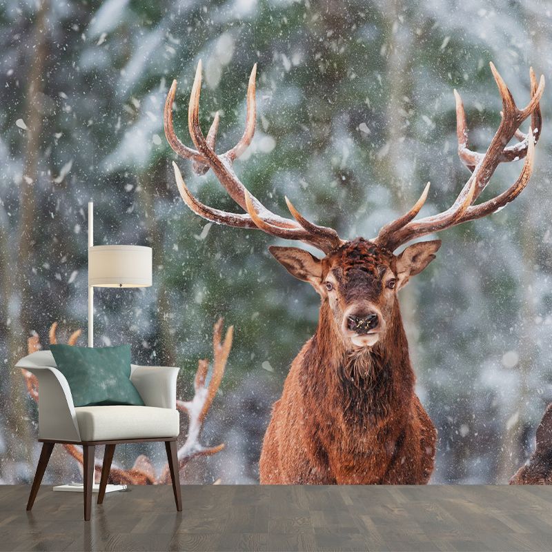 Deer Customized Modern Animal Mural Wallpaper Waterproofing, Personalized Size
