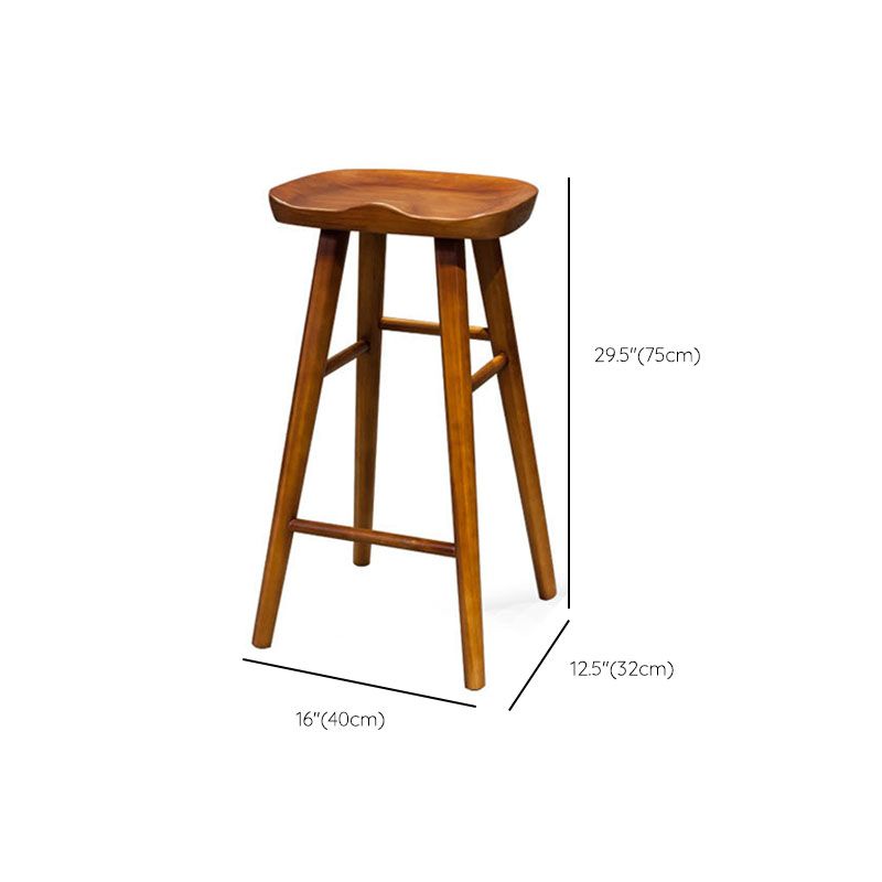 Modern Bar Table Set 1/2/4/7 Pieces Solid Wood Counter Table with Backless Stools
