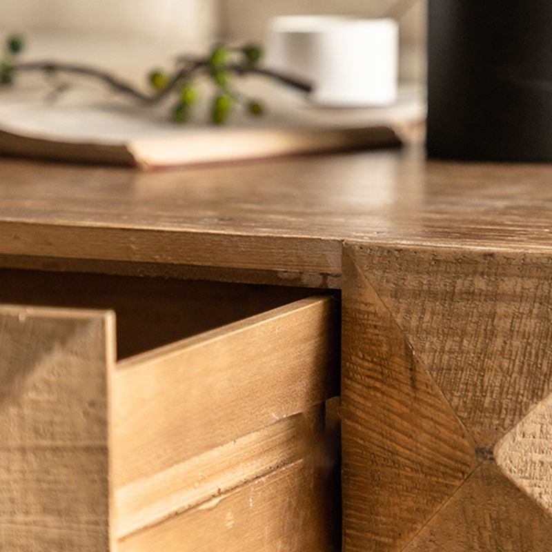 17"H Contemporary Coffee Table Solid Wood Pedestal Coffee Cocktail Table