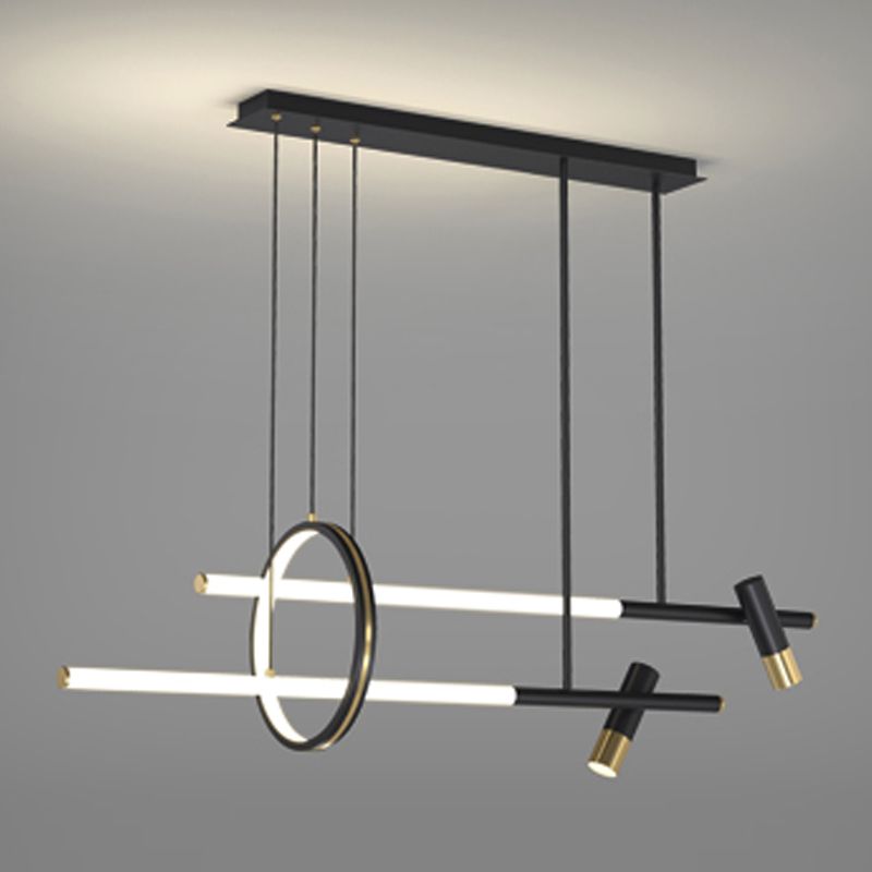 Luces colgantes de la isla de metal de la isla de geometría de estilo moderno