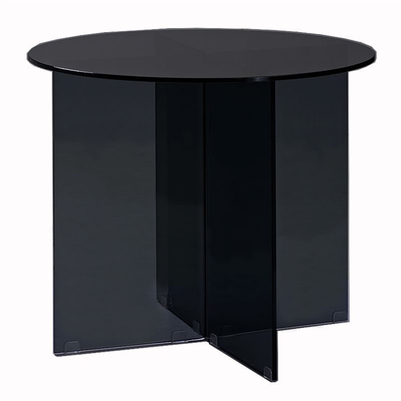 Contemporary Round Dining Room Table Tempered Glass Table with Pedestal Base