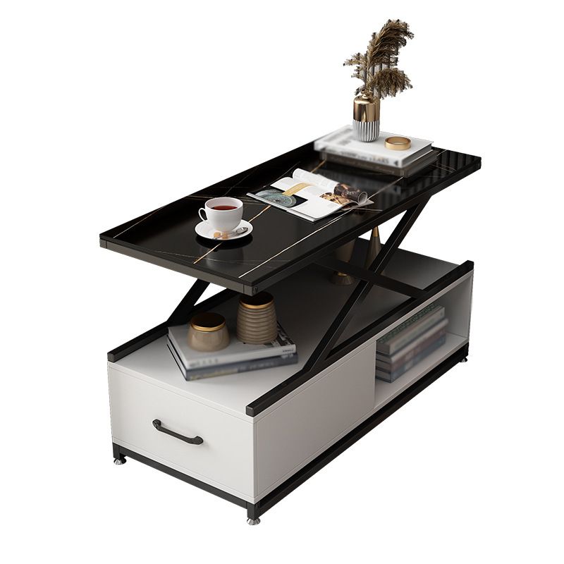 22.44" H Modern Rectangular End Table 1-Drawer Side Table with Shelves