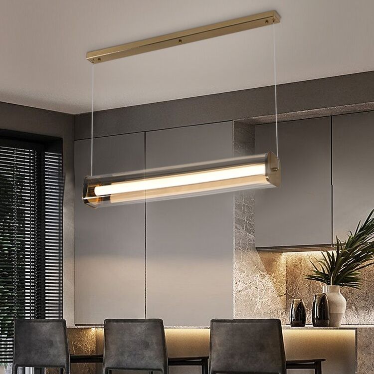 Moderner Stil Rechteck anheizt Licht klares Glas 1 hängende Anhängerlicht