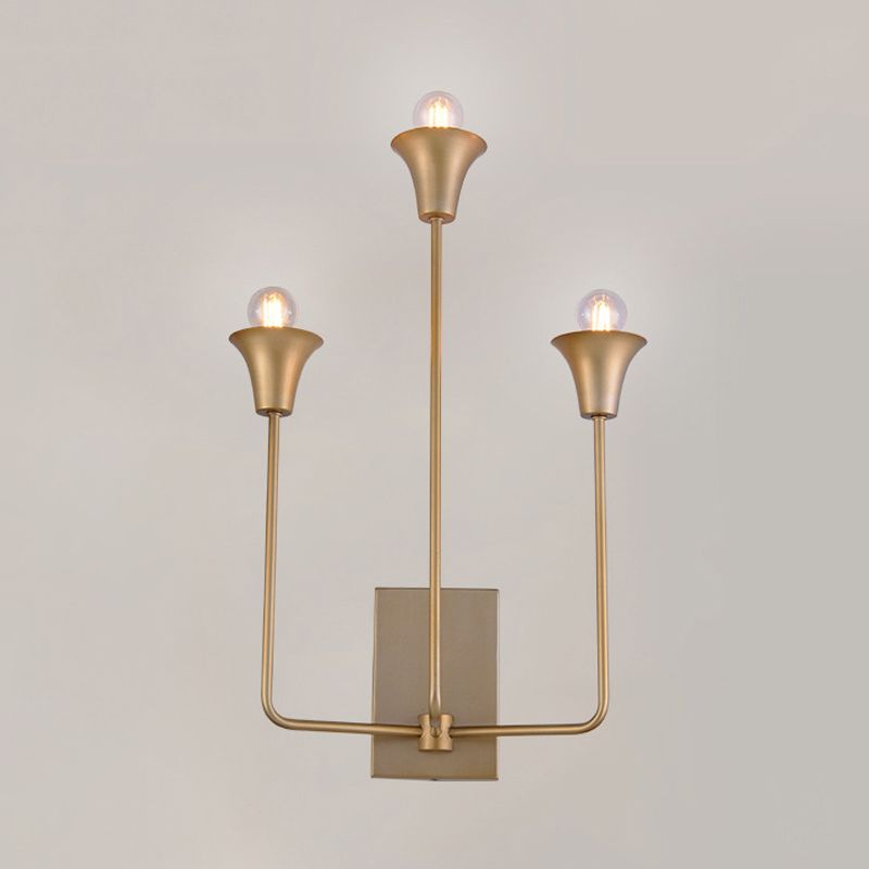 Starburst Wall lampe traditionnelle Métal 3 Bulbes Lilhage d'éclairage en laiton pour la chambre