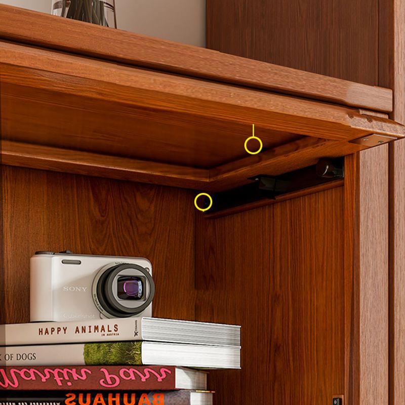 Modern Wood Bookcase Floating Doors Included Bookshelf with Shelves