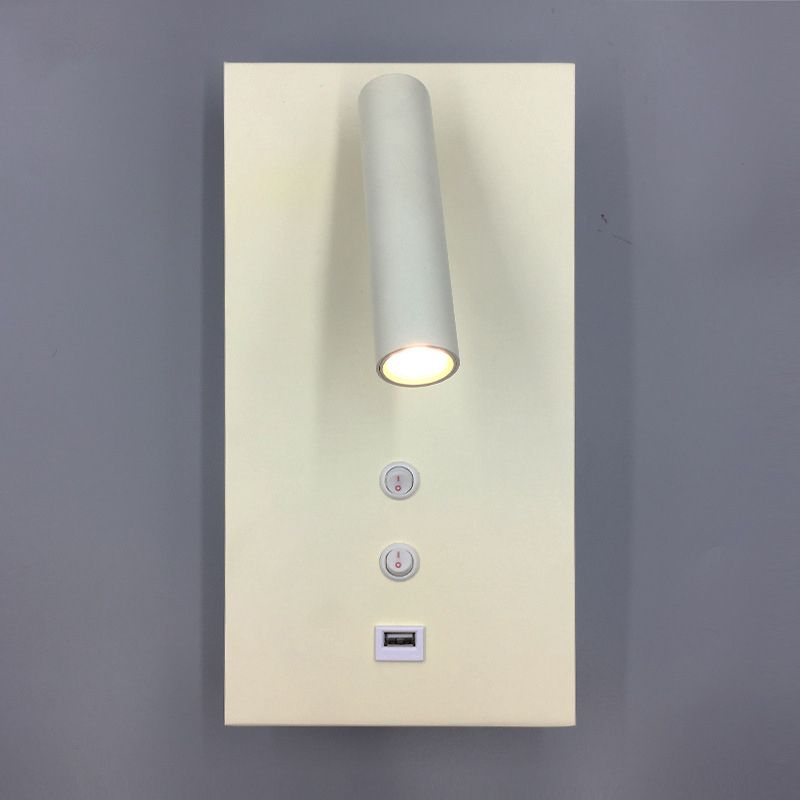 Style contemporain Rectangulaire mural métal métal 2 lumières de lecture de la lumière murale