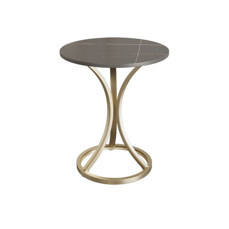 Modern Slate Round Side End Table Pedestal Table for Living Room