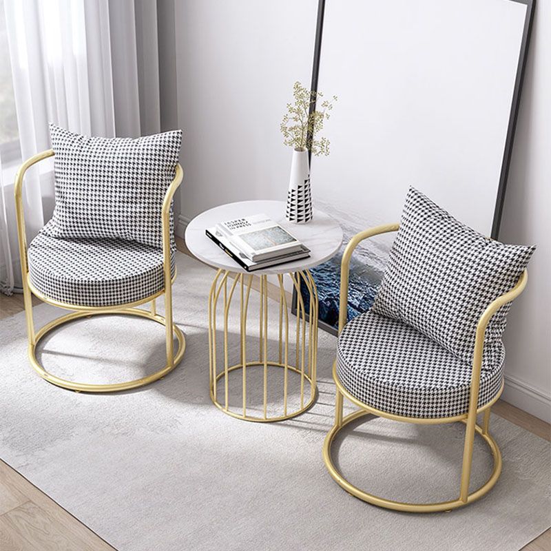 Silla lateral tapizada de lujo sin brazos con respaldo abierto de estilo escandinavo