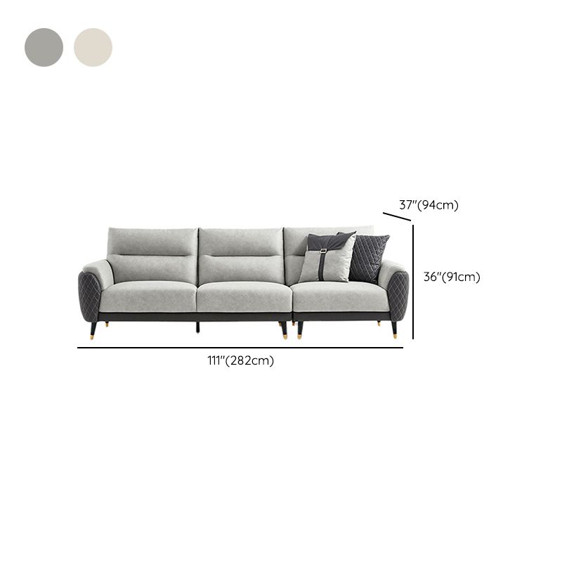 Faux Leather Modern Sectional Sofa, Pillow Top Arm Sectional couch