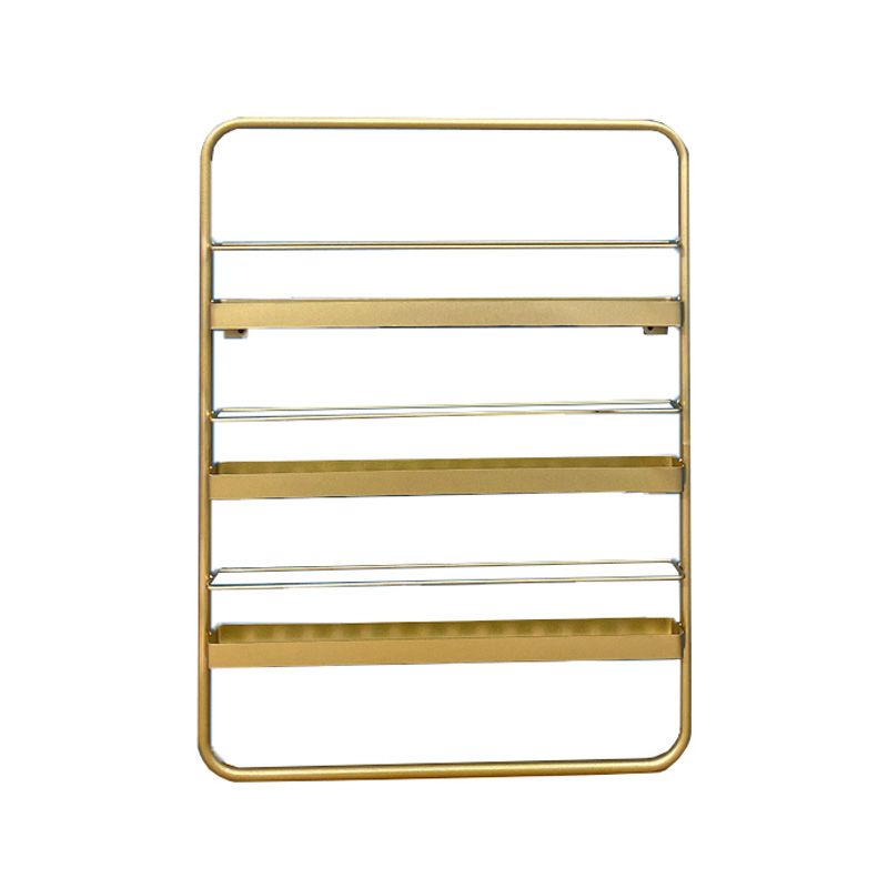 Metal Floating Bookcase Gold Color Wall Mounted Shelf for Home Office