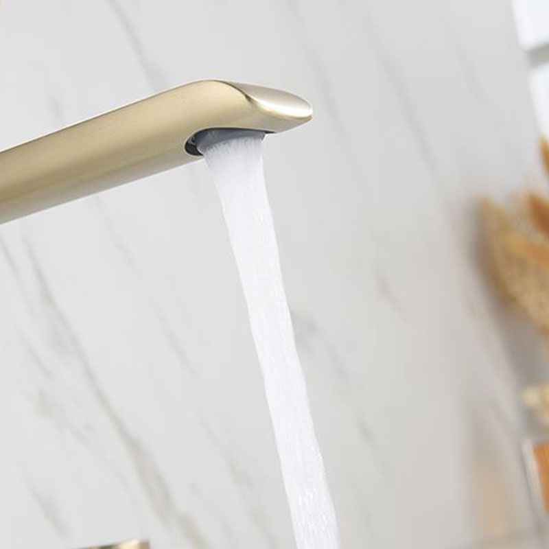 Modern Brass Tub Faucet with 2 Handles Deck Mount Bathroom Faucet