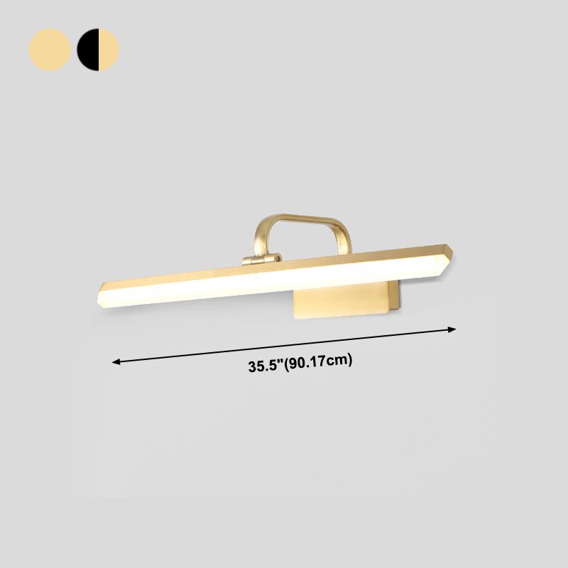 Luce murale a specchio in metallo a forma lineare moderna illuminazione montata a parete singola