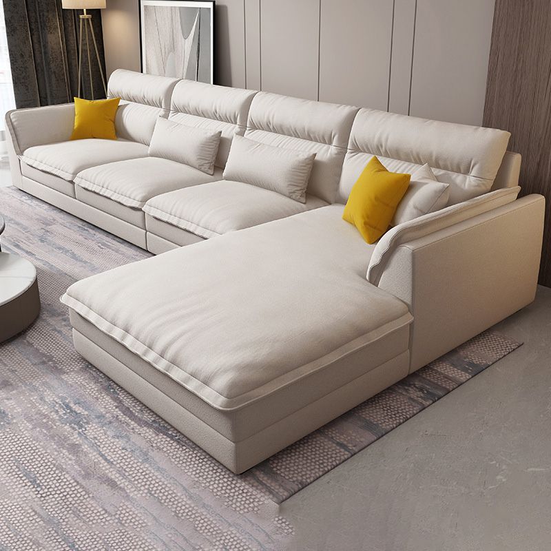 Modern Pillow Back Sectionals Faux Leather Pillow Top Arm Sectionals