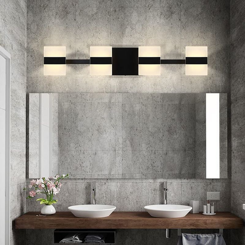 Geometric Wall Sconce Lighting Modern Metal Wall Light Fixture with Acrylic Shade
