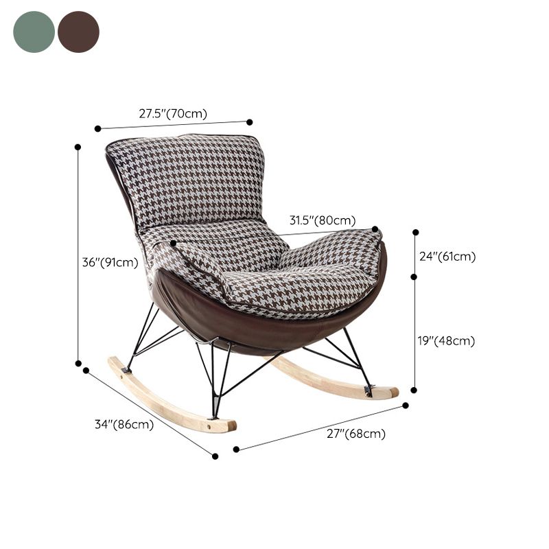 Contemporary Style Nursery Rocking Chair Indoor Rocking Chair with Ottoman
