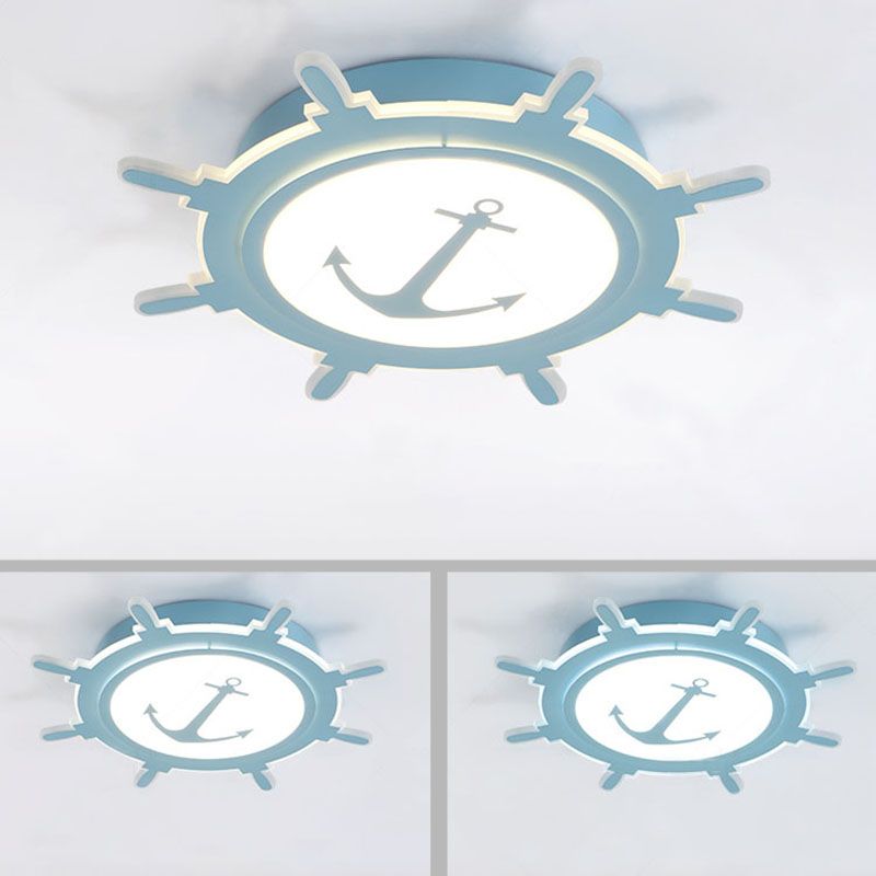 Ruder und Anker Flushmount Licht nautischen Stil Acryl Deckenleuchte für Teen