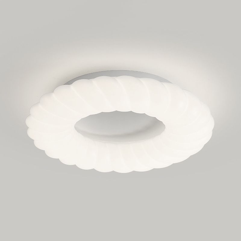 Contemporary LED Ceiling Light White Shaded Flush Mount Lighting for Room