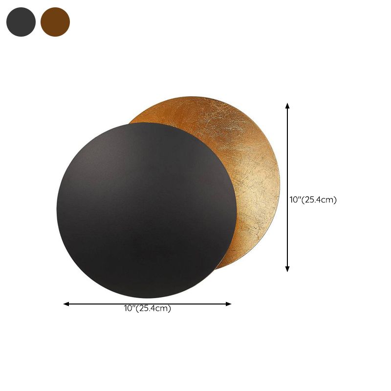 Rotatable LED Wall Sconce Post Modern Iron Round Wall Light in Gold