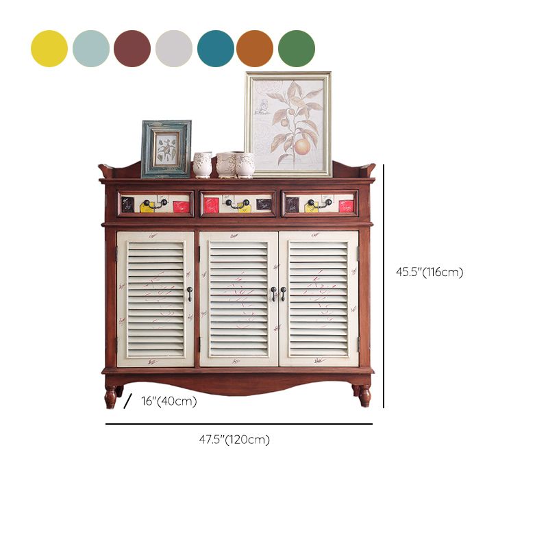 Industrial Rectangle Accent Cabinet with 6 Shelves Distressed Wood Cabinet