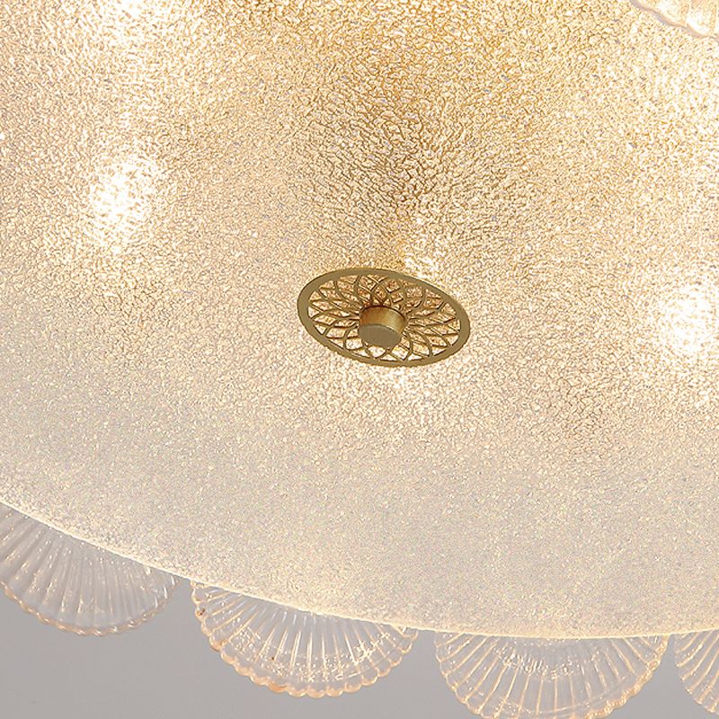 Lampade da incasso in metallo Lampade da soffitto tradizionali a semi-incasso con paralume in vetro