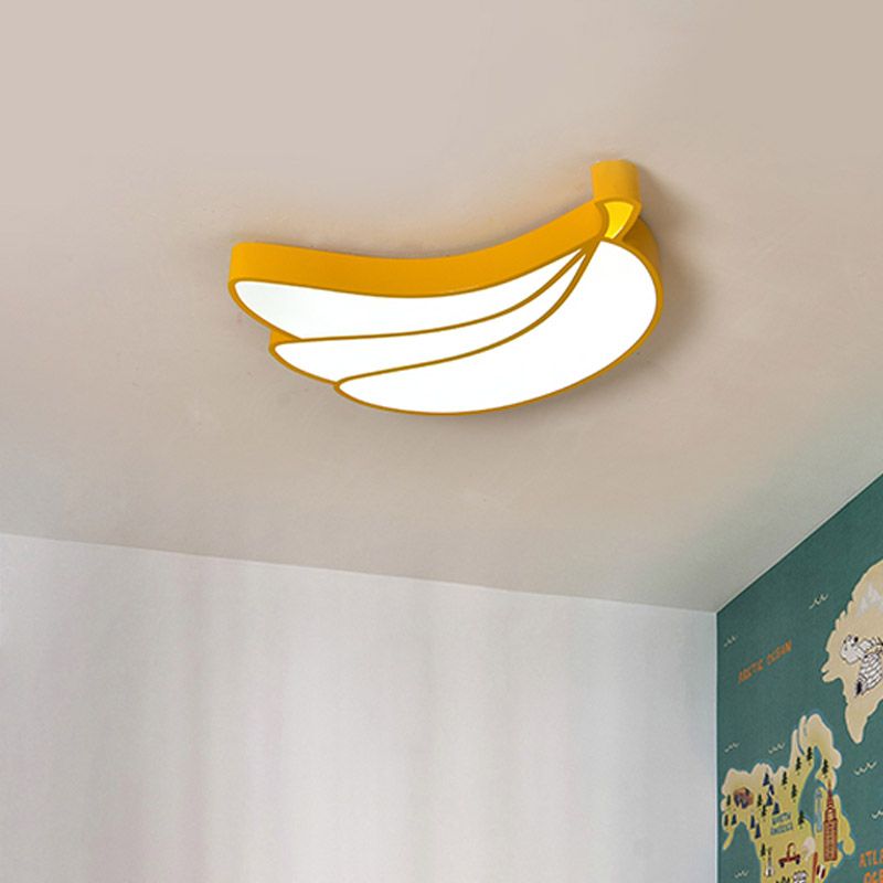 Creative Led Light Fixture with Acrylic Shade White Grape/Banana/Apple Flush Mount Lighting