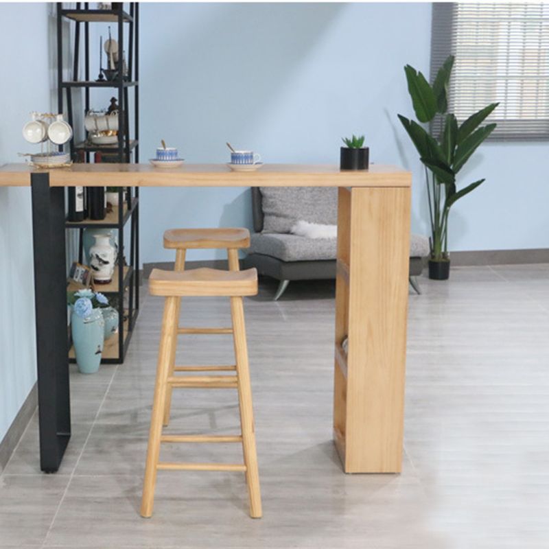 Industrial Counter High Stool Solid Wood Backless Counter-high Stool