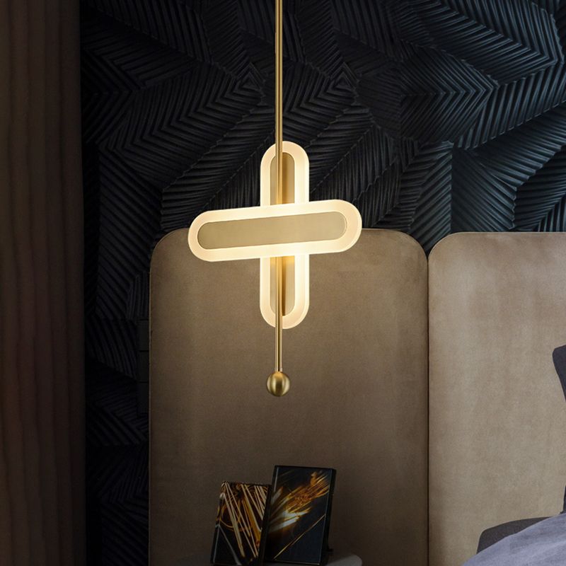 Traverser le luminaire de la lampe à pendentif acrylique LED moderne plafond suspendu plafond pour chambre à coucher