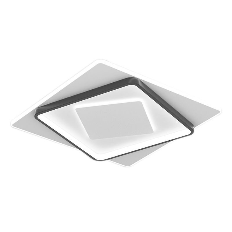 Nouveau Plafonnier LED encastré en acrylique moderne, carré, plafonnier avec 1 lumière