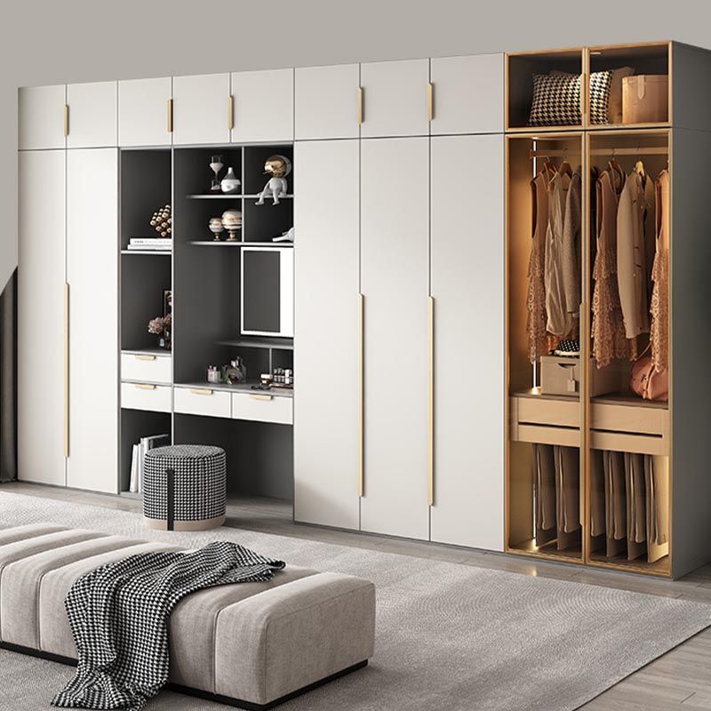 Mirrored Finish Cabinet with Grey Glass Doors Contemporary Interior Storage Cabinet