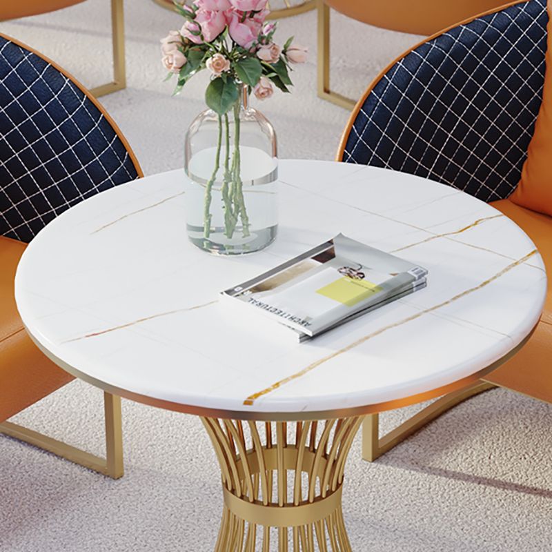 Glam Style Sintered Stone Dining Set Round 1/2/3/4/5 Pieces Dining Table Set for Home Use