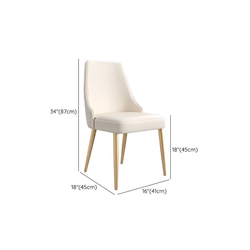 Glam Side Chair Dining Room Gold Legs Dining Armless Parsons Chair