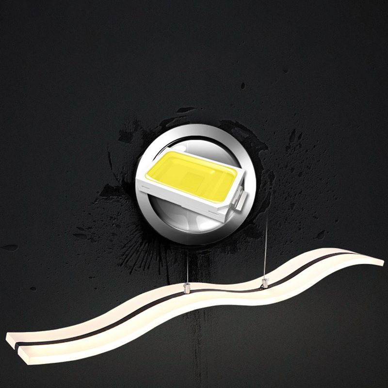 Pendante Wave Island Lights Assemblées d'éclairage de lustre en acrylique moderne pour le restaurant