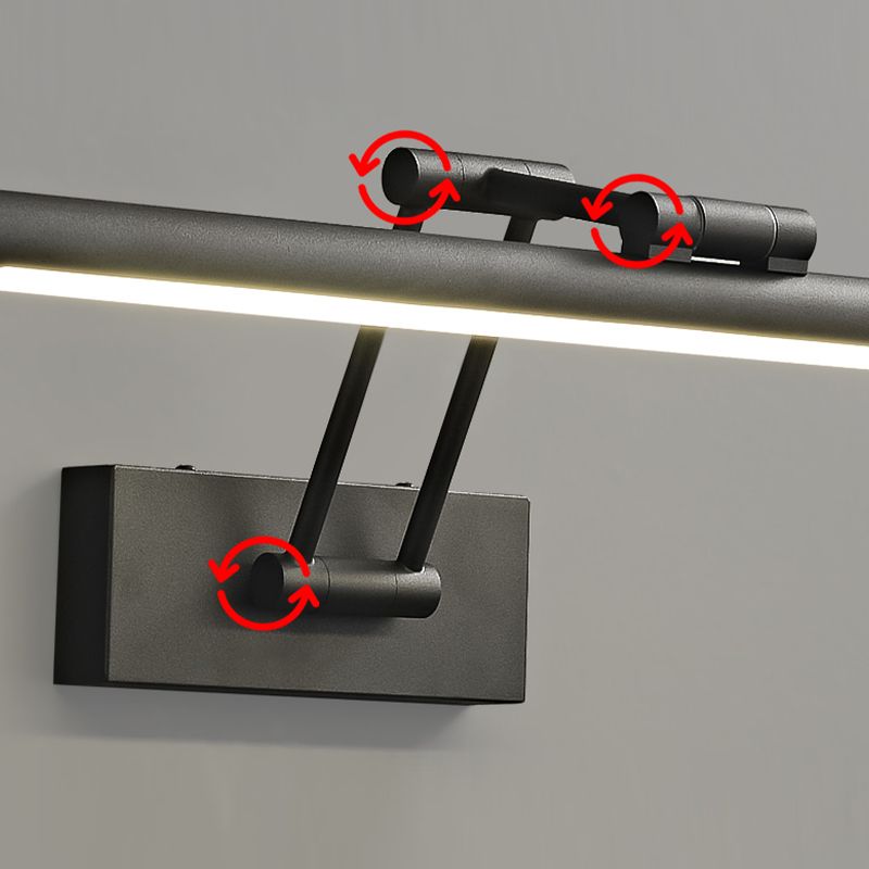 Single Modernism Black Bathroom Vanity Light LED Bath Bar for Bedroom