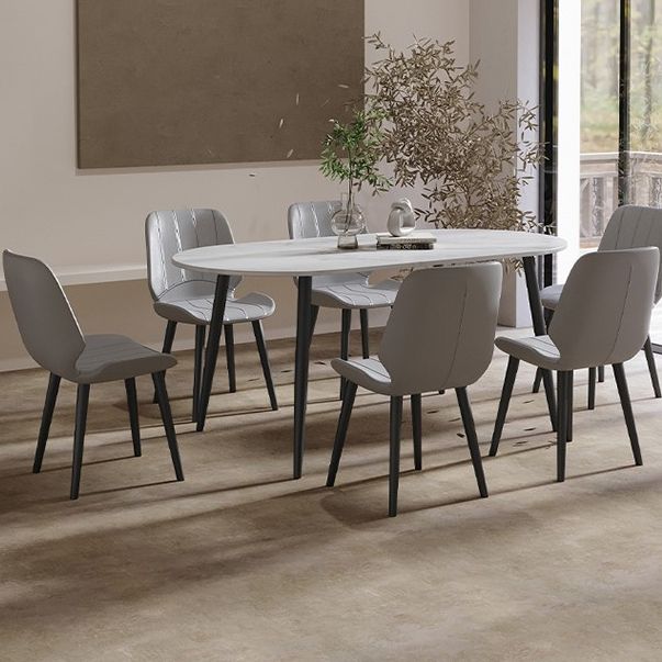 Traditional Luxury Stone Furniture Oval 4 Legs Dining Site Table for Home