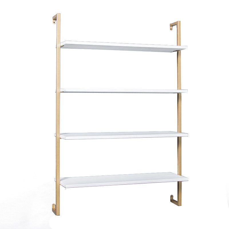 Industrial Wall Unit Bookshelf Metal Frame Solid Wood Shelf Bookshelf