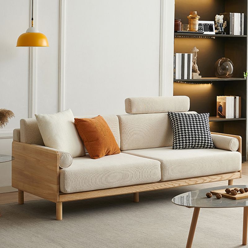 Ultra-Modern Linen Square Arm Sofa with Loose Back for Apartment and Living Room