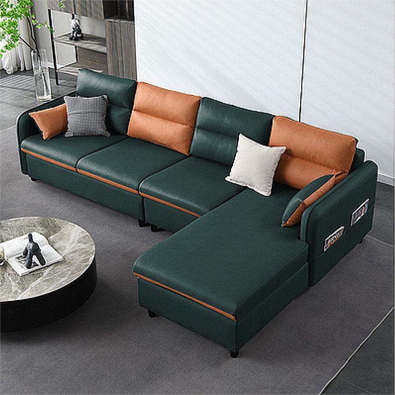 Modern Right Hand Facing Sofa Square Arm Modular Sectional with for Four People