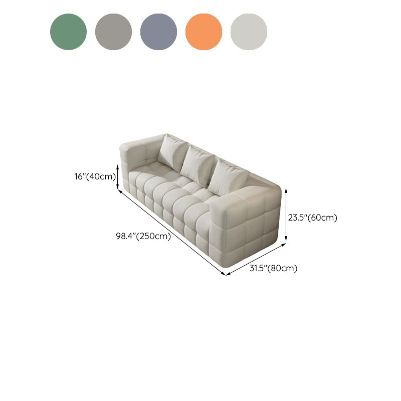Scandinavian Biscuit Back Sofa Tuxedo Arm Loveseat for Living Room