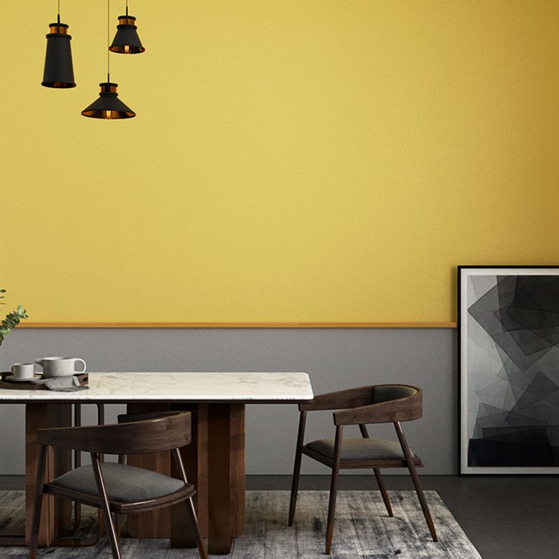 Minimalistic Solid Wallpaper Roll PVC Temporary Yellow Wall Decor for Kitchen, Self-Stick