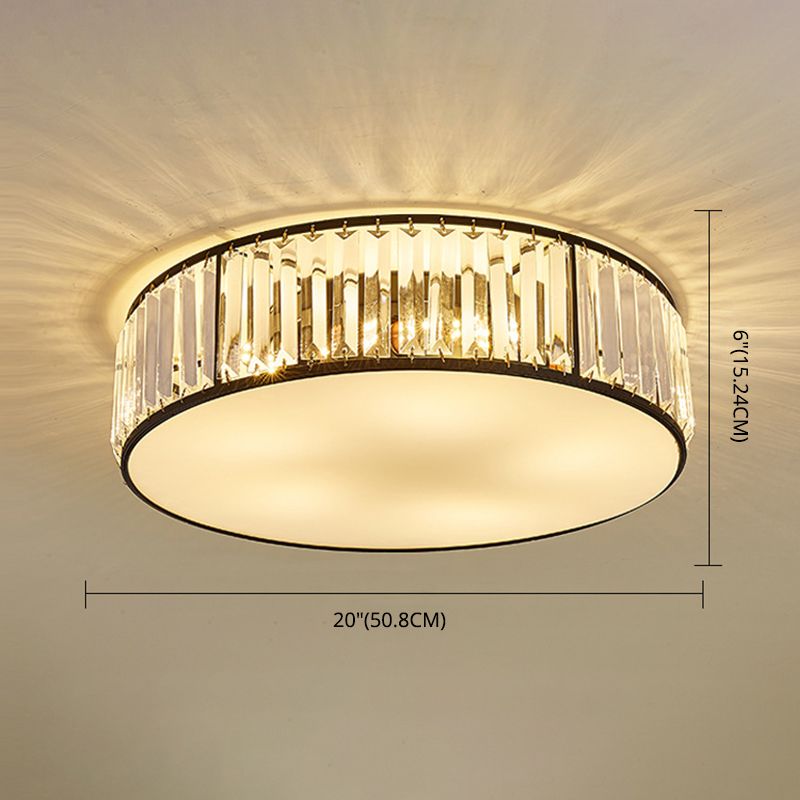 Soporte de techo de LED de cristal cilíndrico en estilo conciso moderno Luz de techo de hierro forjado con sombra acrílica