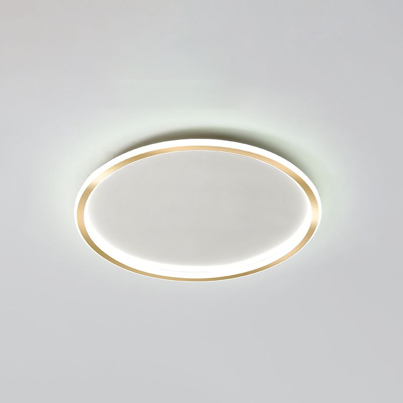 Iluminación integrada de una sola luz moderna con techo circular metálico