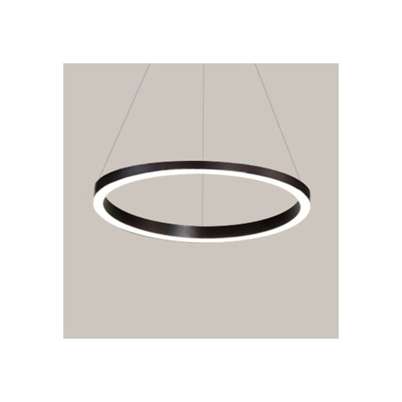 Brown Hoop Chandelier Contemporary 1/2/3-Ring Acrylic LED Ceiling Light Fixture in Warm/White Light