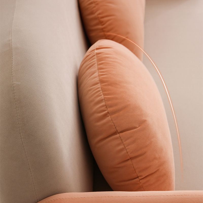 Scandinavian Loveseat with 2 Pillows and Square Arm for Apartment
