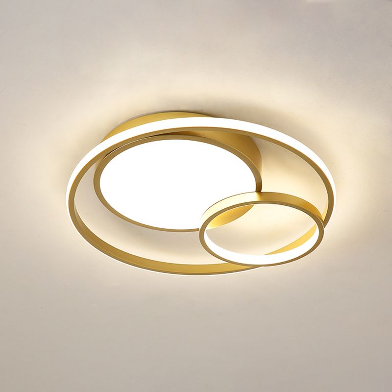 Hedendaagse Cirkels Inbouwverlichtingsarmatuur Metaal 3 Lichten Led Opbouwplafondverlichting