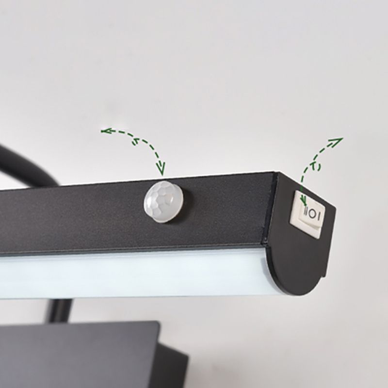 Illuminazione vanity lineare in stile moderno metallo 1 luci di applizia di vanità luce