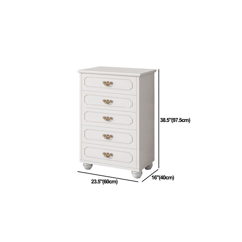 16" W White Wooden Storage Chest Modern Storage Chest Dresser with Drawers